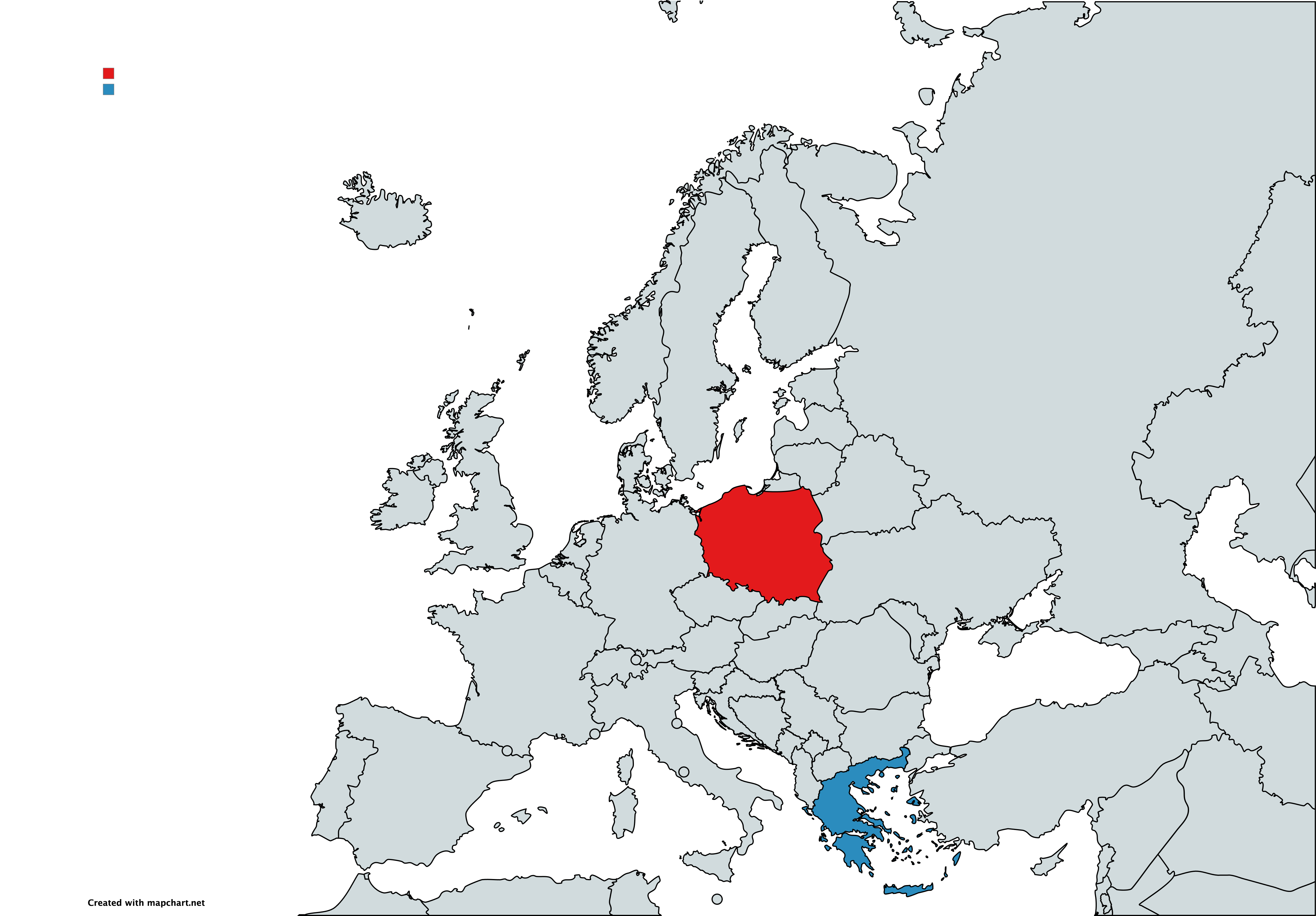 Χάρτης διαδρομής Πολωνία προς Ελλάδα